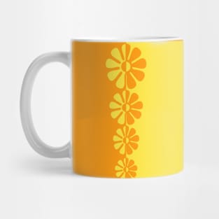 60's Bold Retro Mod Flowers in Orange and Yellow Mug